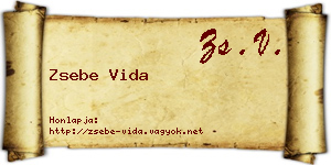 Zsebe Vida névjegykártya